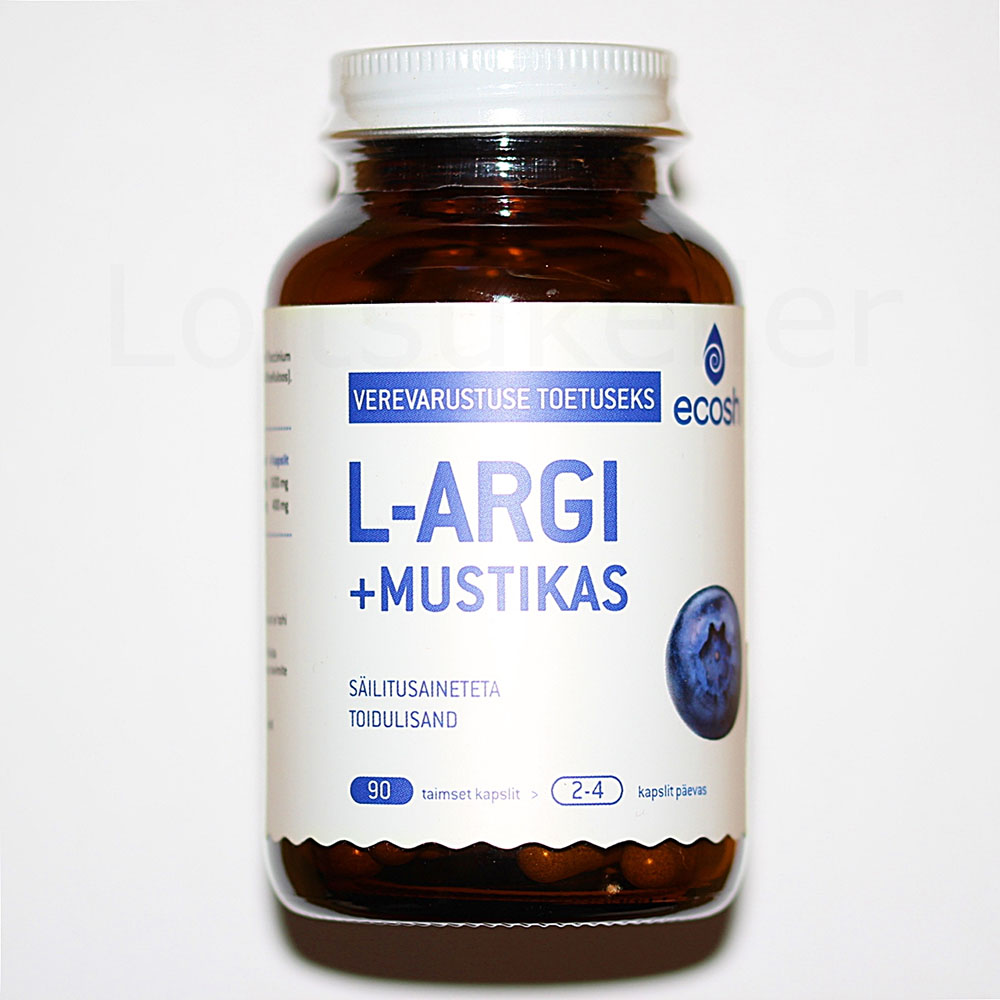 L- argi+mustikas kapslid (90 kapslit, 45g)