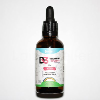 D3 vitamiin kookosõliga lastele 1 tilk 400IU (50 ml)