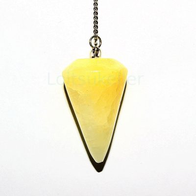 Kollane kaltsiit pendel (~2,5*3 cm)