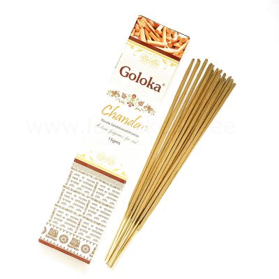 Goloka Chandan Masala Sandlipuu lõhnapirrud (viirukid) / Goloka Chandan Masala Sandalwood Incense (15g)