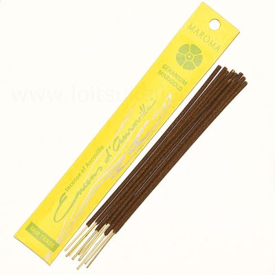 Geraanium peiulill MAROMA lõhnapirrud (viirukid) / Geranium Marigold Incense (10 tk pakis)