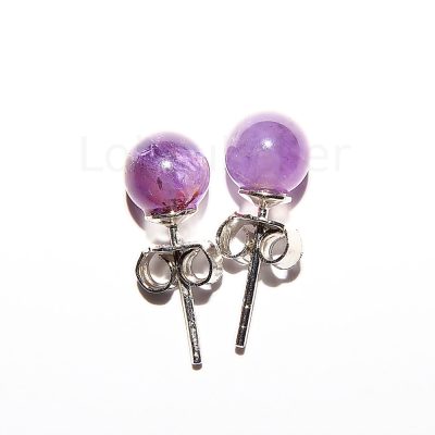 Ametüst kõrvarõngad 6mm (kuuli läbimõõt ~6mm)