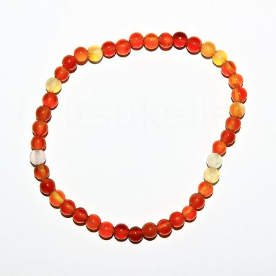 Karneool käevõru 4mm ühtlasem punane (kuuli läbimõõt ~4mm)