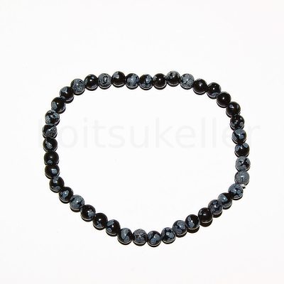 Lumehelbe obsidiaan käevõru 4mm (kuuli läbimõõt ~4mm)