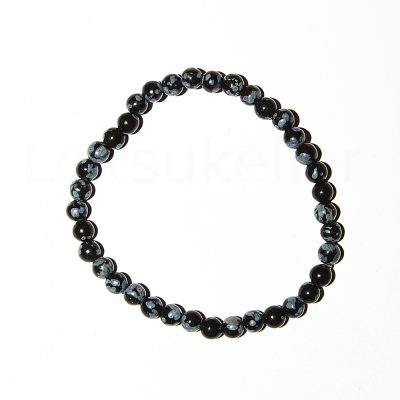 Lumehelbe obsidiaan käevõru lastele (kuuli läbimõõt ~4mm)