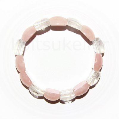 Roosa kvarts käevõru mäekristalliga plaat kumer