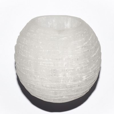 Keskmine seleniidist küünlajalg "Lumepall" triibuline (~7-8cm)