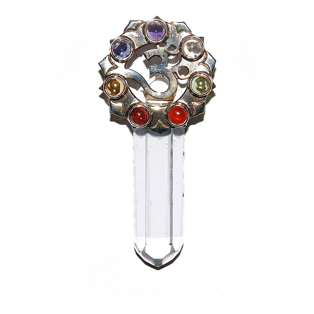 Mäekristall hõberipats OM sümboliga (~50mm; 12,9g)