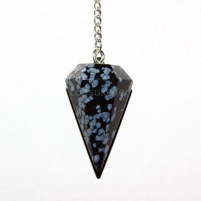 Lumehelbe obsidiaan pendel (~2,5*3 cm)