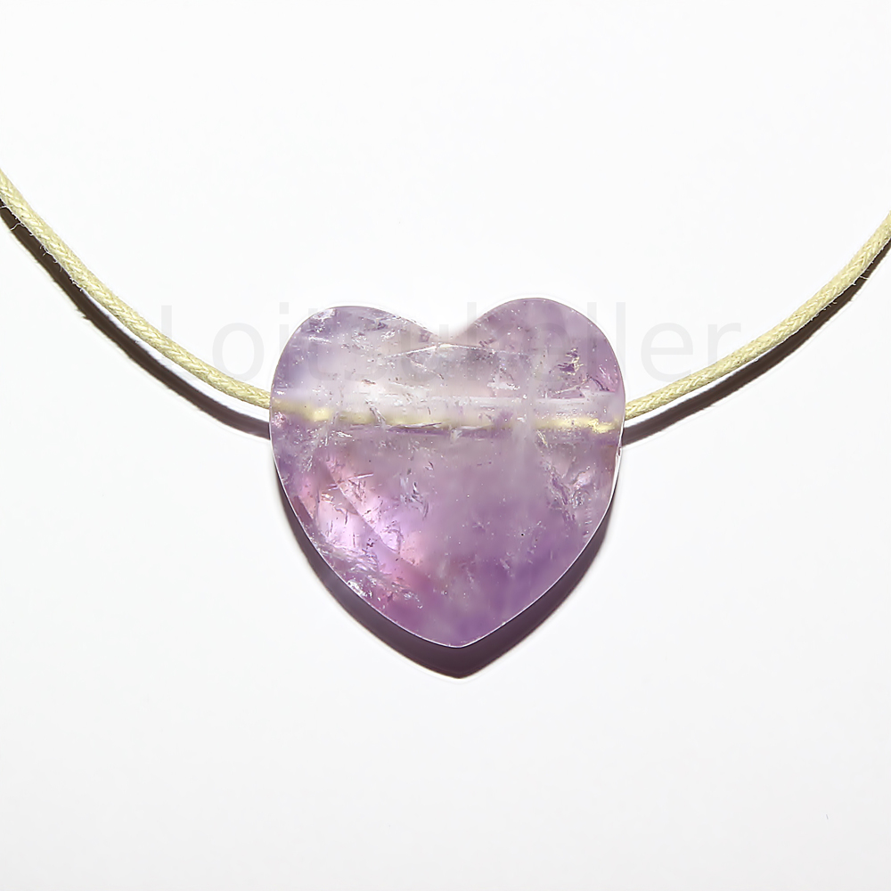 Ametüst süda facett ripats (~2,5*3 cm)