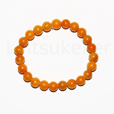 Aventuriin oranž käevõru 8mm kuulid (~20cm pikk)