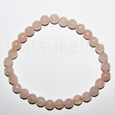 Roosa kvarts käevõru nurklihvitud (kuuli läbimõõt ~6mm)