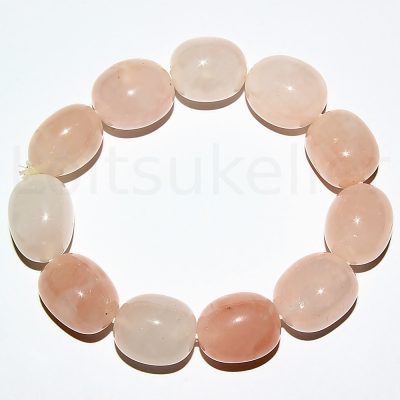 Roosa kvarts käevõru "Nuggets" suur (tüki läbimõõt on ~18-22mm)