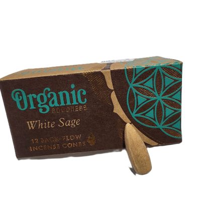 Valge salvei lõhnakoonus "Backflow" mahe (viiruk) / White sage organic cones (12tk pakis)